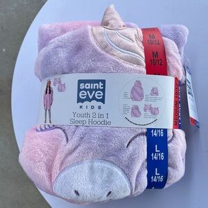 Saint Eve Kids Youth 2-in-1 Unicorn Sleep Hoodie - Pink & Lavender